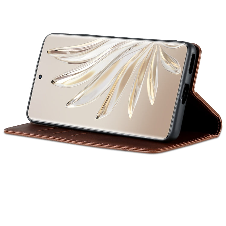 For Honor 70 Pro AZNS Magnetic Calf Texture Flip Leather Phone Case(Dark Brown) - Honor Cases by AZNS | Online Shopping UK | buy2fix