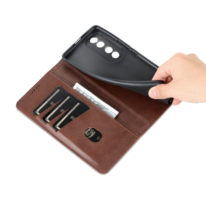 For Honor 70 Pro AZNS Magnetic Calf Texture Flip Leather Phone Case(Dark Brown) - Honor Cases by AZNS | Online Shopping UK | buy2fix