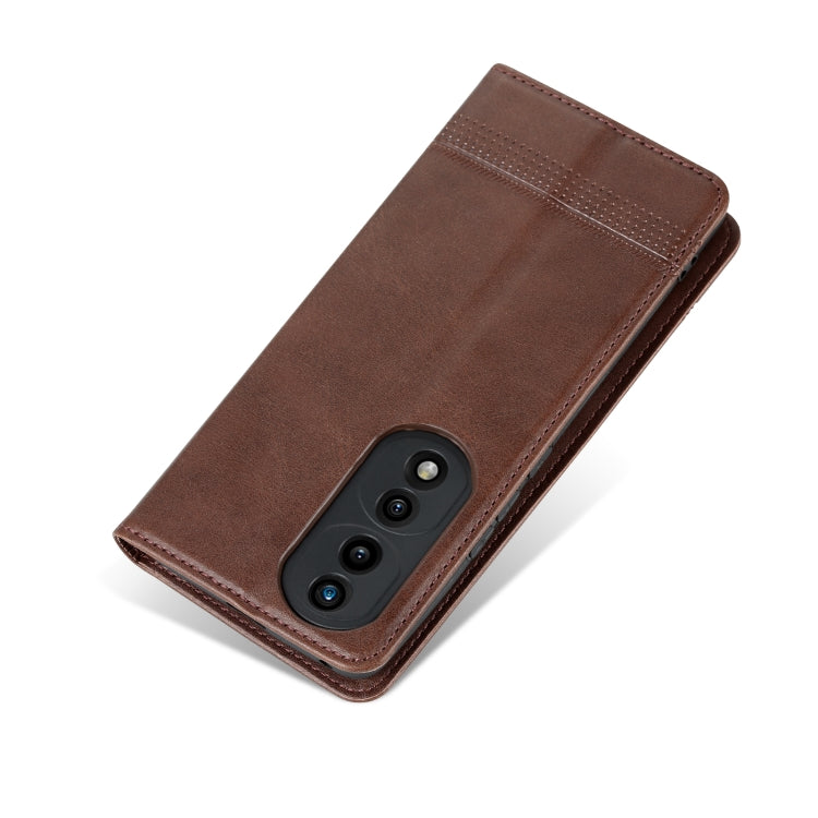 For Honor 70 Pro AZNS Magnetic Calf Texture Flip Leather Phone Case(Dark Brown) - Honor Cases by AZNS | Online Shopping UK | buy2fix
