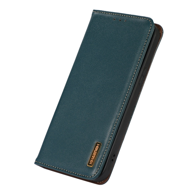 For iPhone 14 KHAZNEH Nappa Top Layer Cowhide Leather Phone Case (Green) - iPhone 14 Cases by buy2fix | Online Shopping UK | buy2fix