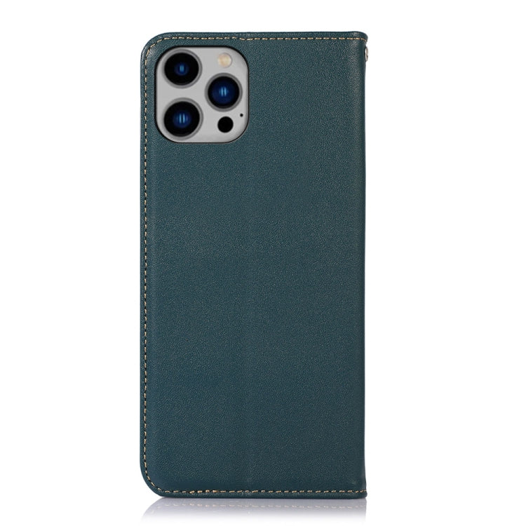 For iPhone 14 Plus KHAZNEH Nappa Top Layer Cowhide Leather Phone Case (Green) - iPhone 14 Plus Cases by buy2fix | Online Shopping UK | buy2fix