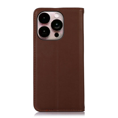 For iPhone 14 Pro Max KHAZNEH Nappa Top Layer Cowhide Leather Phone Case (Brown) - iPhone 14 Pro Max Cases by buy2fix | Online Shopping UK | buy2fix