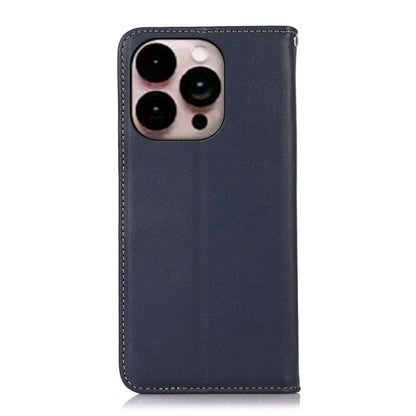 For iPhone 14 Pro Max KHAZNEH Nappa Top Layer Cowhide Leather Phone Case (Blue) - iPhone 14 Pro Max Cases by buy2fix | Online Shopping UK | buy2fix