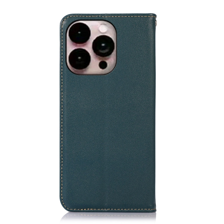 For iPhone 14 Pro Max KHAZNEH Nappa Top Layer Cowhide Leather Phone Case (Green) - iPhone 14 Pro Max Cases by buy2fix | Online Shopping UK | buy2fix