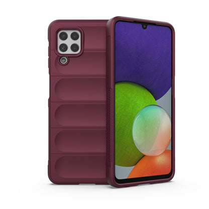 For Samsung Galaxy A22 4G/M32 Magic Shield TPU + Flannel Phone Case(Wine Red) by buy2fix