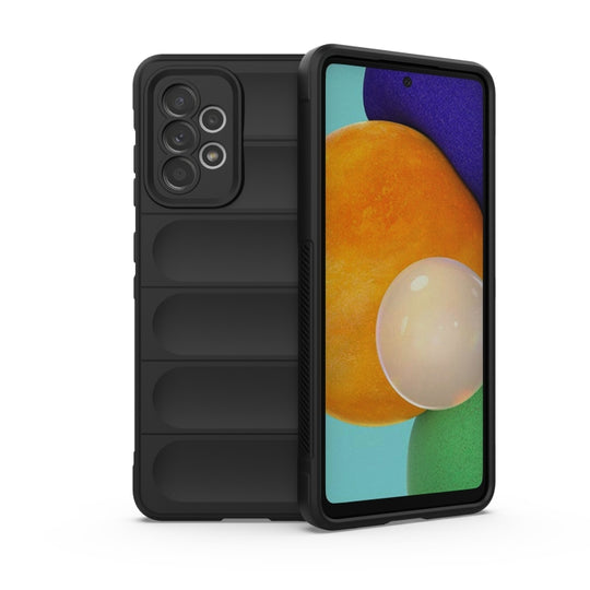For Samsung Galaxy A52 5G Magic Shield TPU + Flannel Phone Case(Black)
