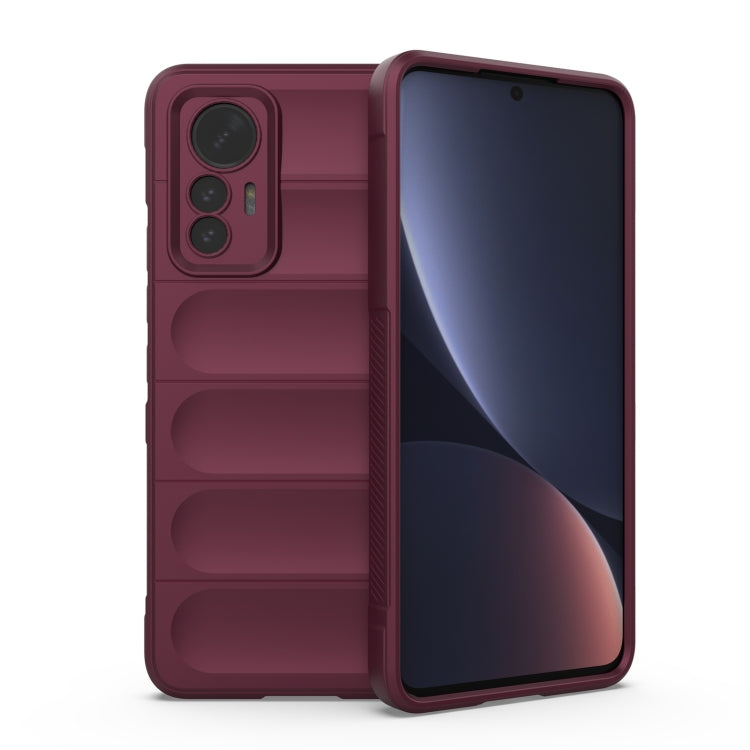 For Xiaomi 12 Lite Magic Shield TPU + Flannel Phone Case(Wine Red) by buy2fix