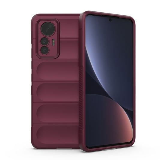 For Xiaomi 12 Lite Magic Shield TPU + Flannel Phone Case(Wine Red) by buy2fix