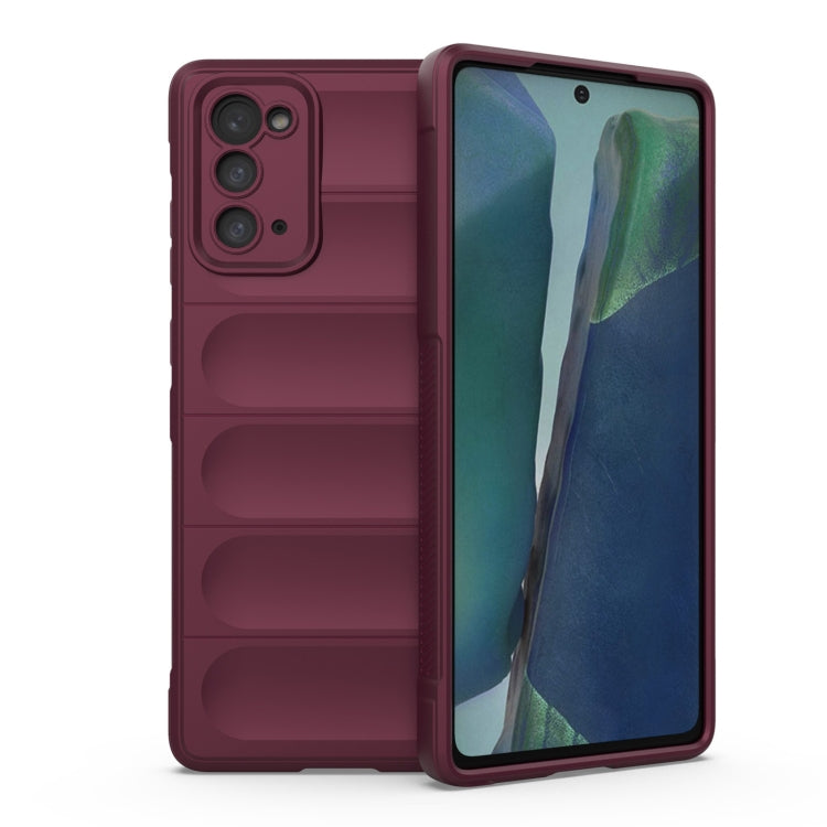 For Samsung Galaxy Note20 Magic Shield TPU + Flannel Phone Case(Wine Red) by buy2fix