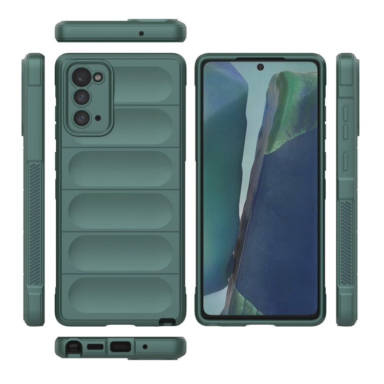 For Samsung Galaxy Note20 Magic Shield TPU + Flannel Phone Case(Dark Grey) by buy2fix