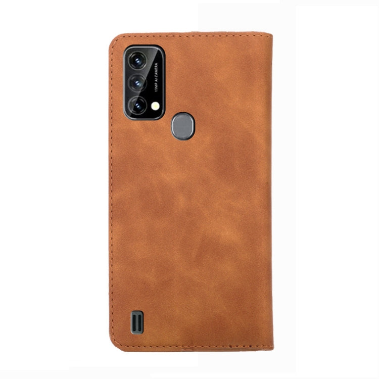 For Blackview A50 Skin Feel Magnetic Horizontal Flip Leather Phone Case(Light Brown) - More Brand by buy2fix | Online Shopping UK | buy2fix