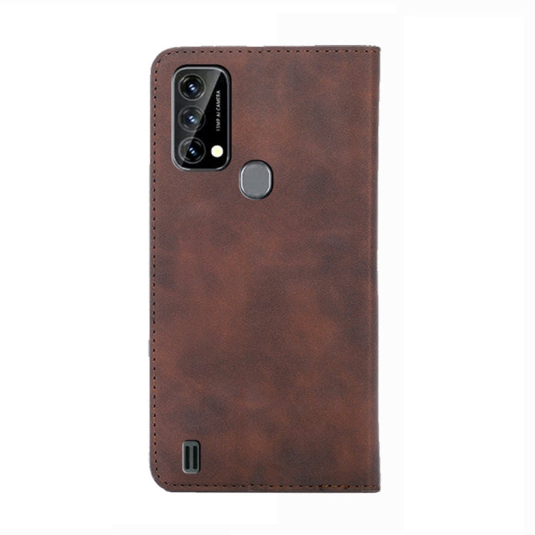 For Blackview A50 Skin Feel Magnetic Horizontal Flip Leather Phone Case(Dark Brown) - More Brand by buy2fix | Online Shopping UK | buy2fix
