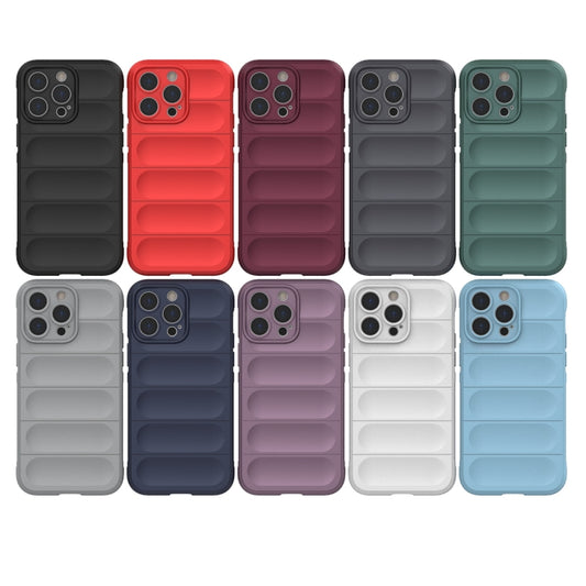 For iPhone 14 Pro Magic Shield TPU + Flannel Phone Case(Dark Blue) by buy2fix