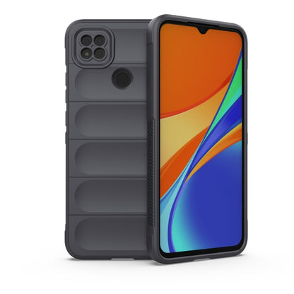 For Xiaomi Redmi 9C Magic Shield TPU + Flannel Phone Case(Dark Grey) - Xiaomi Cases by buy2fix | Online Shopping UK | buy2fix