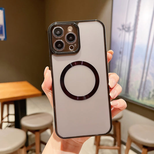 For iPhone 13 Frosted PC Magsafe Phone Case(Transparent Black) by buy2fix