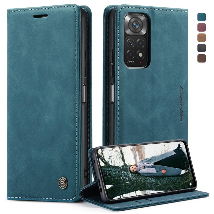 For Xiaomi Redmi Note 11 4G/Note 11S Global CaseMe 013 Multifunctional Horizontal Flip Leather Phone Case(Blue) by CaseMe