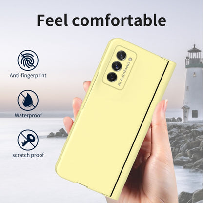 For Samsung Galaxy Z Fold2 5G Macaron Hinge Phone Case with Stylus Pen Fold Edition & Protective Film(Yellow) - Galaxy Phone Cases by buy2fix | Online Shopping UK | buy2fix