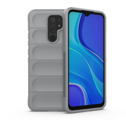 For Xiaomi Redmi 9 Magic Shield TPU + Flannel Phone Case(Grey) - Xiaomi Cases by buy2fix | Online Shopping UK | buy2fix