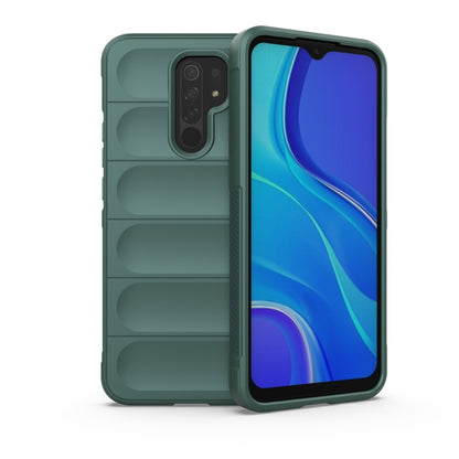 For Xiaomi Redmi 9 Magic Shield TPU + Flannel Phone Case(Green) - Xiaomi Cases by buy2fix | Online Shopping UK | buy2fix