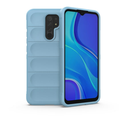 For Xiaomi Redmi 9 Magic Shield TPU + Flannel Phone Case(Sky Blue) - Xiaomi Cases by buy2fix | Online Shopping UK | buy2fix