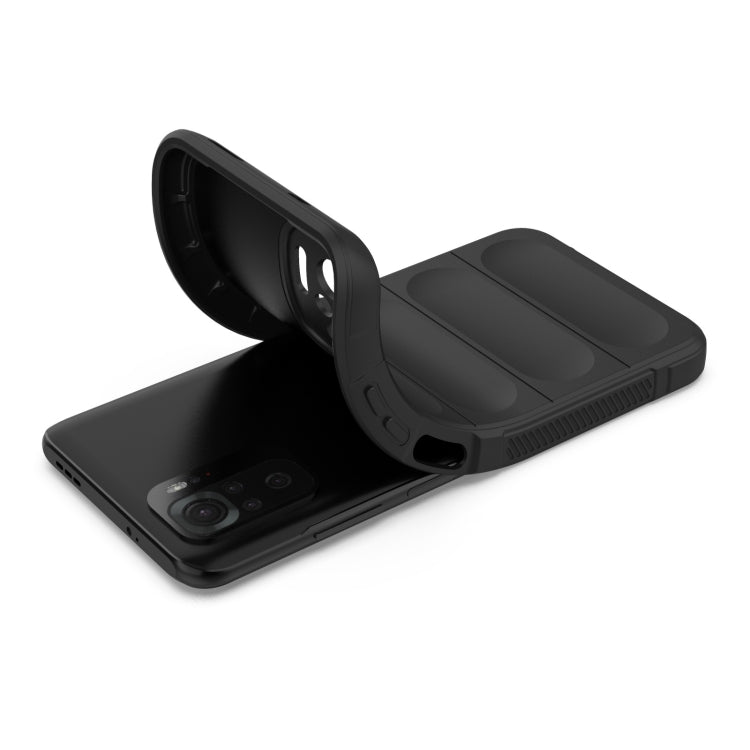 For Xiaomi Redmi Note 10 4G Magic Shield TPU + Flannel Phone Case (Black) by buy2fix