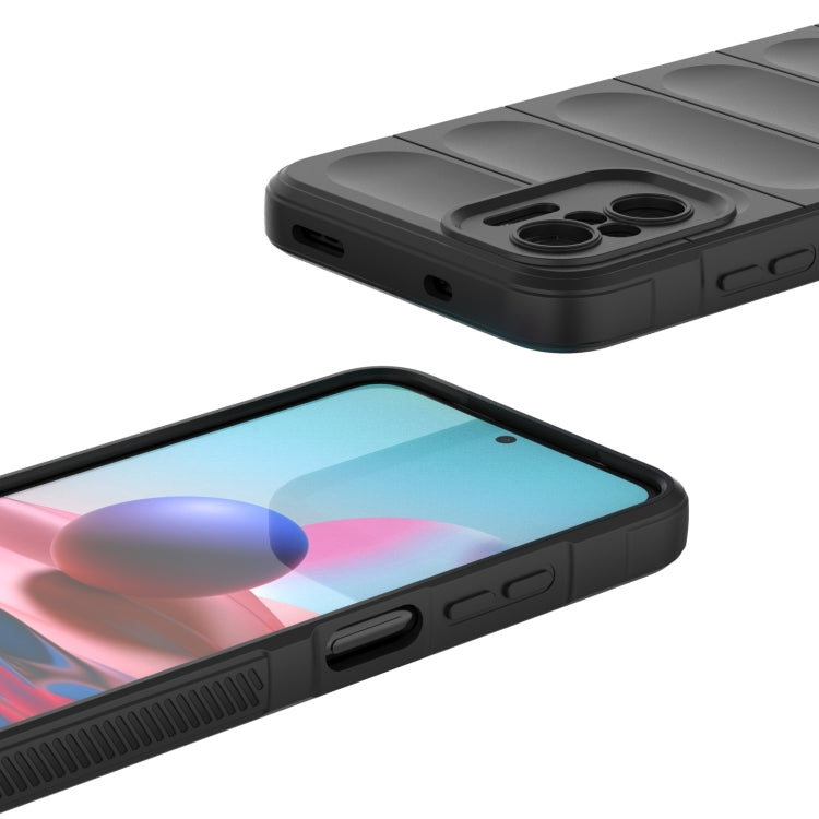 For Xiaomi Redmi Note 10 4G Magic Shield TPU + Flannel Phone Case(Grey) by buy2fix