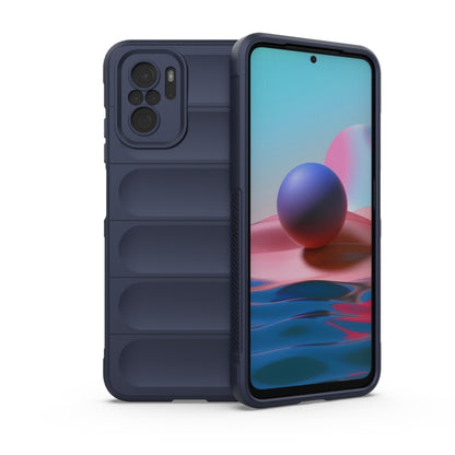 For Xiaomi Redmi Note 10 4G Magic Shield TPU + Flannel Phone Case(Dark Blue) - Xiaomi Cases by buy2fix | Online Shopping UK | buy2fix