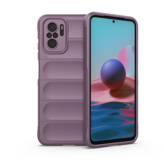 For Xiaomi Redmi Note 10 4G Magic Shield TPU + Flannel Phone Case(Purple) - Xiaomi Cases by buy2fix | Online Shopping UK | buy2fix