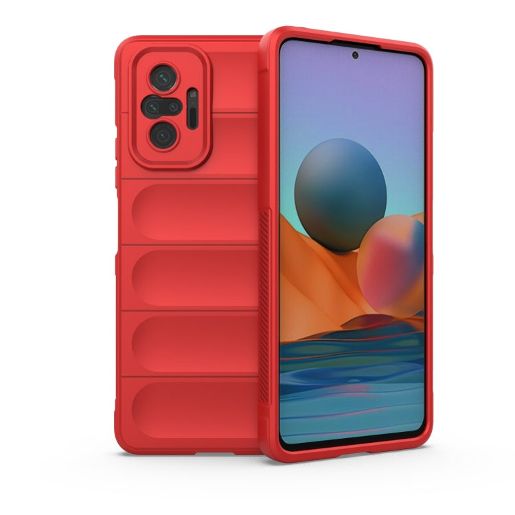 For Xiaomi Redmi Note 10 Pro 4G Magic Shield TPU + Flannel Phone Case(Red) by buy2fix