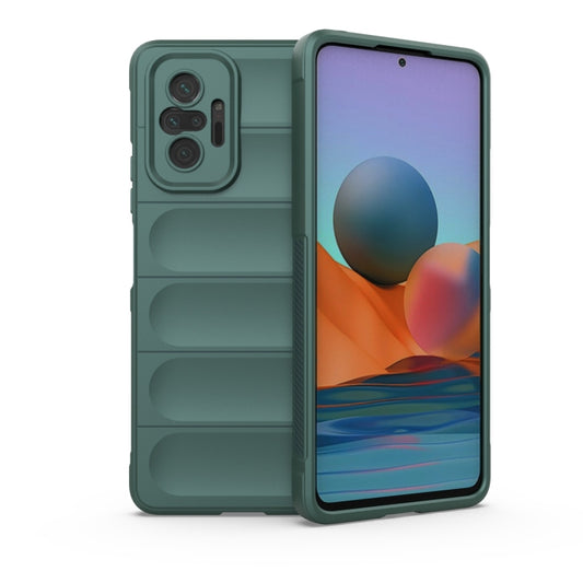 For Xiaomi Redmi Note 10 Pro 4G Magic Shield TPU + Flannel Phone Case(Green) - Xiaomi Cases by buy2fix | Online Shopping UK | buy2fix