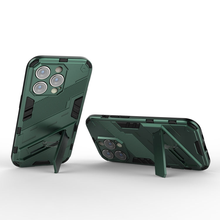 For iPhone 14 Pro Punk Armor 2 in 1 PC + TPU Phone Case(Green) by buy2fix