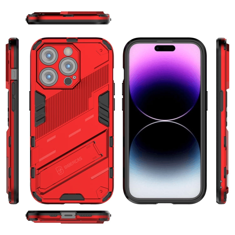 For iPhone 14 Pro Max Punk Armor 2 in 1 PC + TPU Phone Case (Red) by buy2fix
