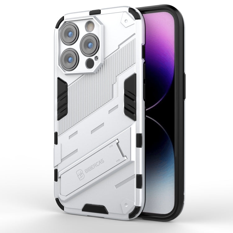 For iPhone 14 Pro Max Punk Armor 2 in 1 PC + TPU Phone Case (White) by buy2fix