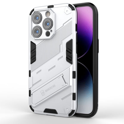 For iPhone 14 Pro Max Punk Armor 2 in 1 PC + TPU Phone Case (White) by buy2fix