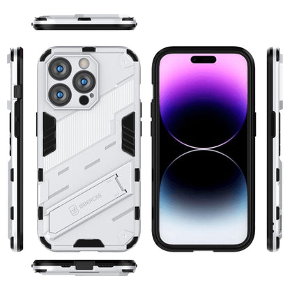 For iPhone 14 Pro Max Punk Armor 2 in 1 PC + TPU Phone Case (White) by buy2fix