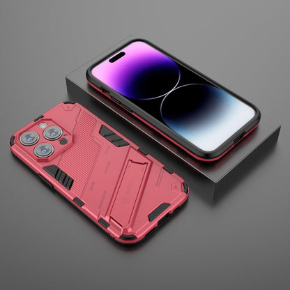 For iPhone 14 Pro Max Punk Armor 2 in 1 PC + TPU Phone Case (Light Red) by buy2fix