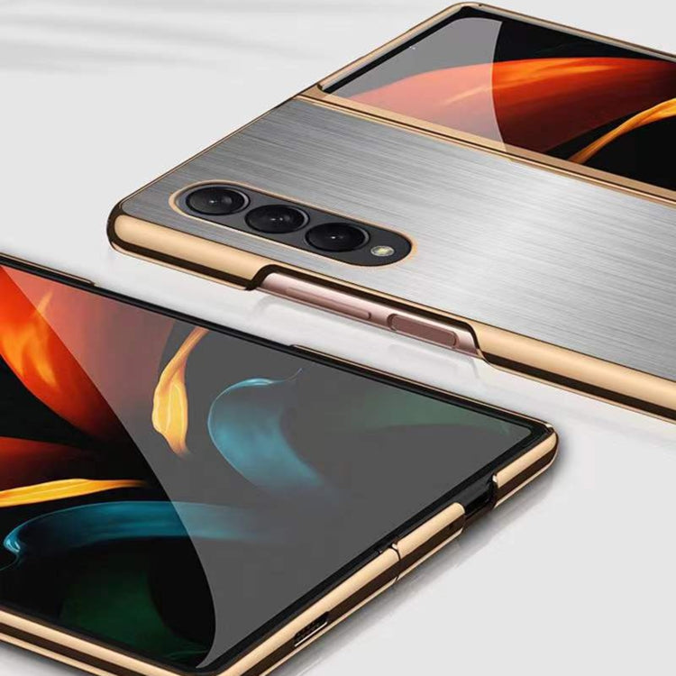 For Samsung Galaxy Z Fold3 5G Electroplated Stainless Steel Phone Case(Silver) - Galaxy Phone Cases by buy2fix | Online Shopping UK | buy2fix