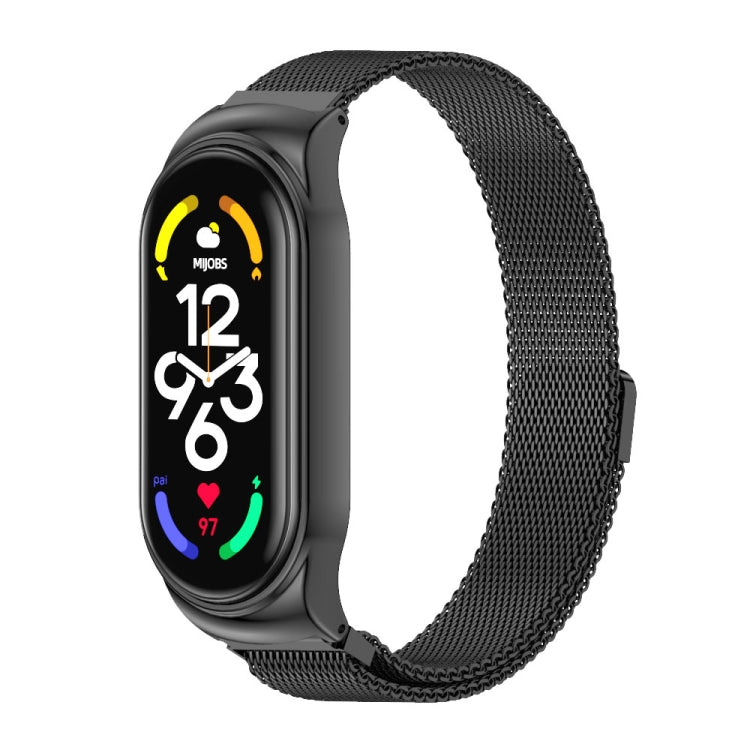 For Xiaomi Mi Band 7 / 7 NFC MIJOBS CS Milan Magnetic Stainless Steel Watch Band(Black) - Watch Bands by MIJOBS | Online Shopping UK | buy2fix