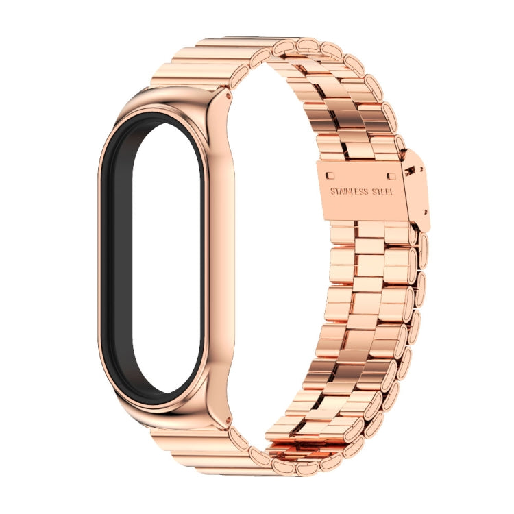 For Xiaomi Mi Band 7 / 7 NFC MIJOBS CS Bamboo Buckle Stainless Steel Watch Band(Rose Gold) - Watch Bands by MIJOBS | Online Shopping UK | buy2fix