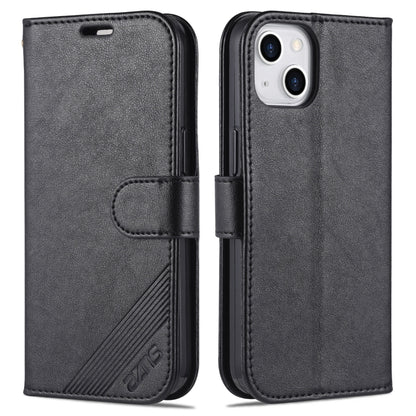 For iPhone 14 AZNS Sheepskin Texture Horizontal Flip Leather Case (Black) - iPhone 14 Cases by AZNS | Online Shopping UK | buy2fix
