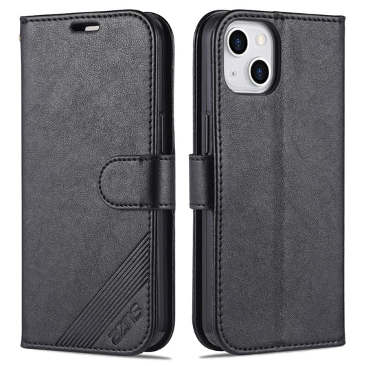 For iPhone 14 AZNS Sheepskin Texture Horizontal Flip Leather Case (Black) - iPhone 14 Cases by AZNS | Online Shopping UK | buy2fix