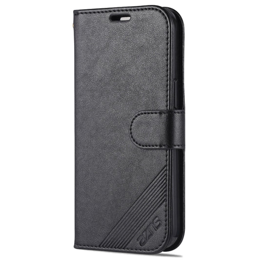 For iPhone 14 AZNS Sheepskin Texture Horizontal Flip Leather Case (Black) - iPhone 14 Cases by AZNS | Online Shopping UK | buy2fix