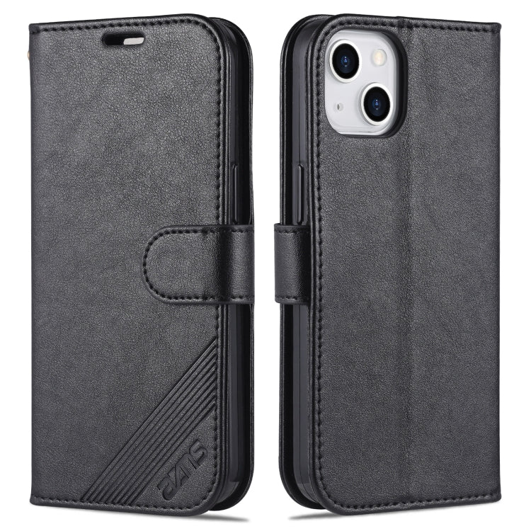 For iPhone 14 Plus AZNS Sheepskin Texture Horizontal Flip Leather Case (Black) - iPhone 14 Plus Cases by AZNS | Online Shopping UK | buy2fix