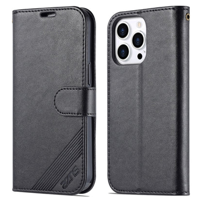 For iPhone 14 Pro AZNS Sheepskin Texture Horizontal Flip Leather Case(Black) - iPhone 14 Pro Cases by AZNS | Online Shopping UK | buy2fix