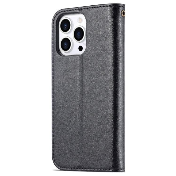 For iPhone 14 Pro AZNS Sheepskin Texture Horizontal Flip Leather Case(Black) - iPhone 14 Pro Cases by AZNS | Online Shopping UK | buy2fix
