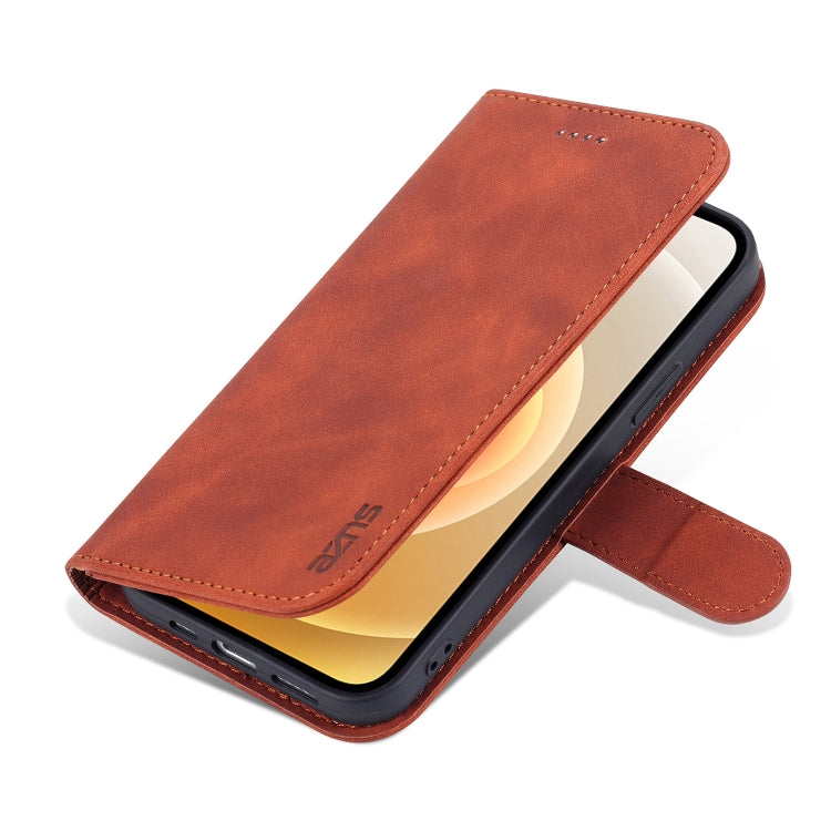 For iPhone 14 AZNS Skin Feel Calf Texture Horizontal Flip Leather Case (Brown) - iPhone 14 Cases by AZNS | Online Shopping UK | buy2fix