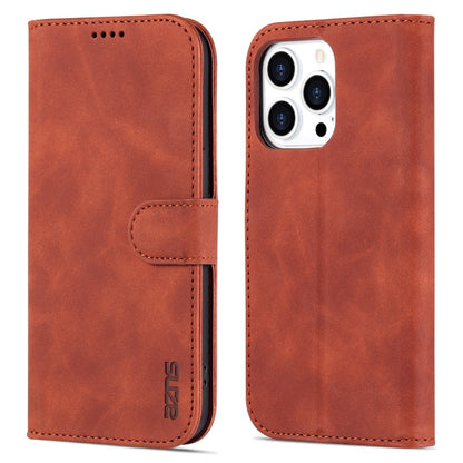 For iPhone 14 Pro Max AZNS Skin Feel Calf Texture Horizontal Flip Leather Case (Brown) - iPhone 14 Pro Max Cases by AZNS | Online Shopping UK | buy2fix