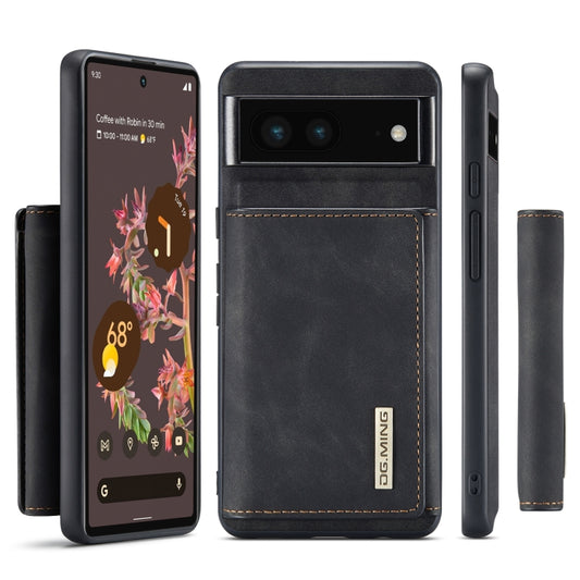 For Google Pixel 7 5G DG.MING M1 Series 3-Fold Multi Card Wallet + Magnetic Phone Case(Black) by DG.MING