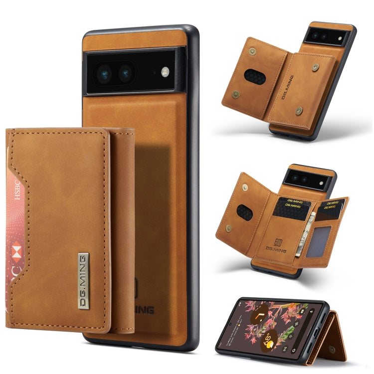 For Google Pixel 7 5G DG.MING M2 Series 3-Fold Multi Card Bag Phone Case(Brown) - Google Cases by DG.MING | Online Shopping UK | buy2fix