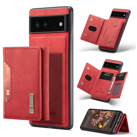 For Google Pixel 7 5G DG.MING M2 Series 3-Fold Multi Card Bag Phone Case(Red) - Google Cases by DG.MING | Online Shopping UK | buy2fix